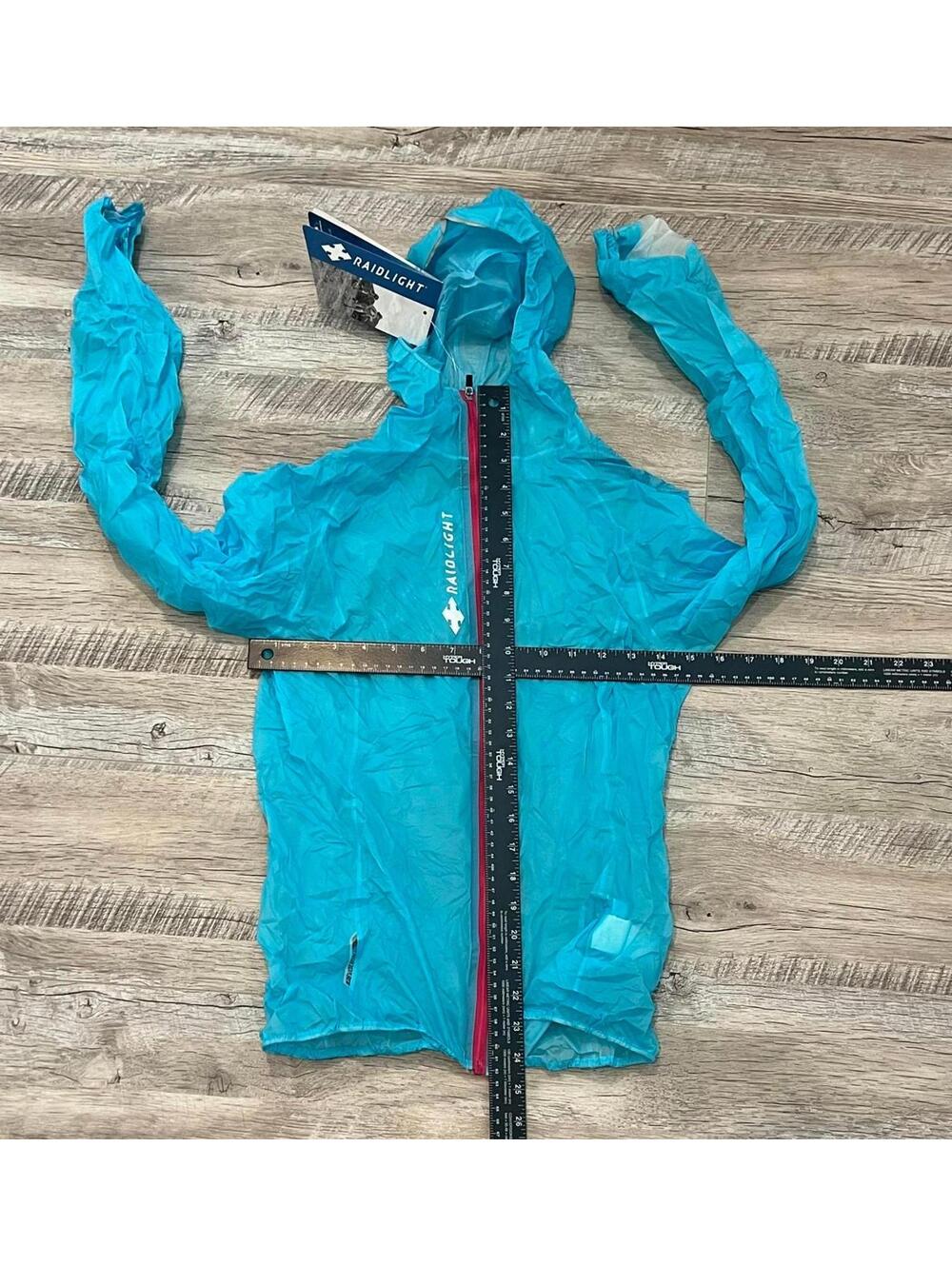 New Women's Raidlight Ultralight MP+ Blue Waterproof Breathable Jacket with Hood - Picture 9 of 14